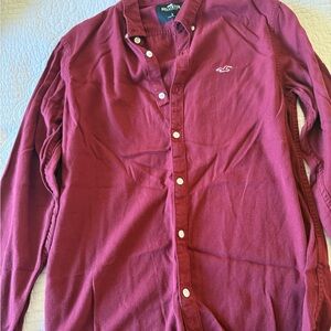 Hollister Men's Deep Red Casual Shirt